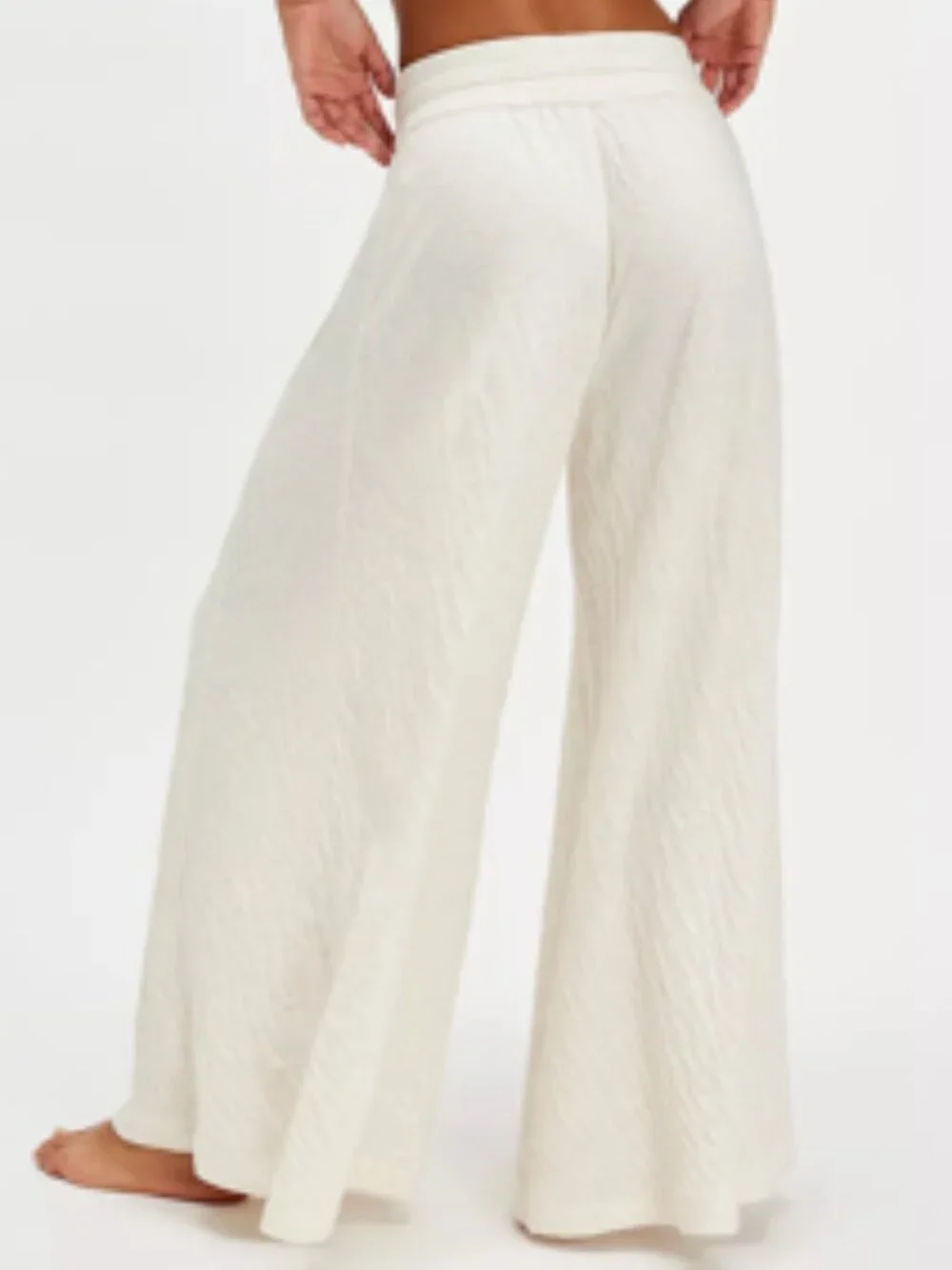 NWT Free People Wait A Minute Wide-Leg Lounge Pants Oatmeal Heather